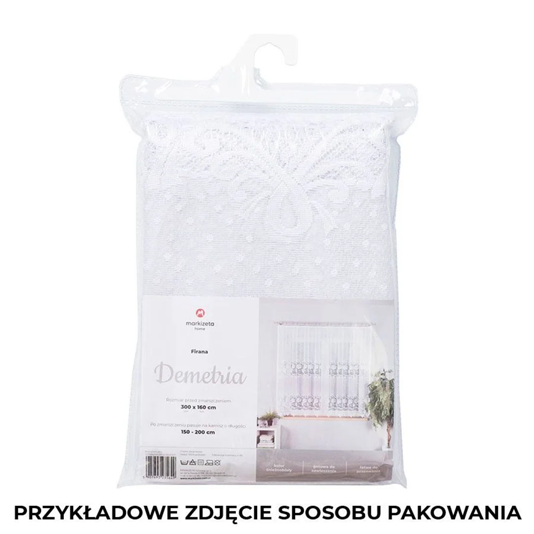 Firana żakardowa gotowa na prosto 400x160 001 biała Demetria — zdjęcie 7