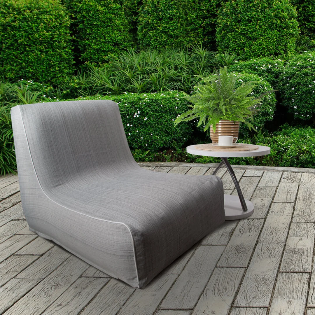 Fotel dmuchany Garden 70x90x70 na taras srebrne Eurofirany — zdjęcie 2