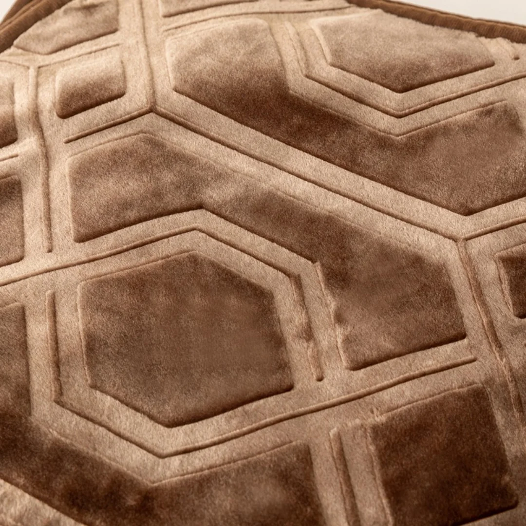 Koc akrylowy 160x200 Vito czekoladowy tłoczony geometryczny narzuta dekoracyjna — zdjęcie 7