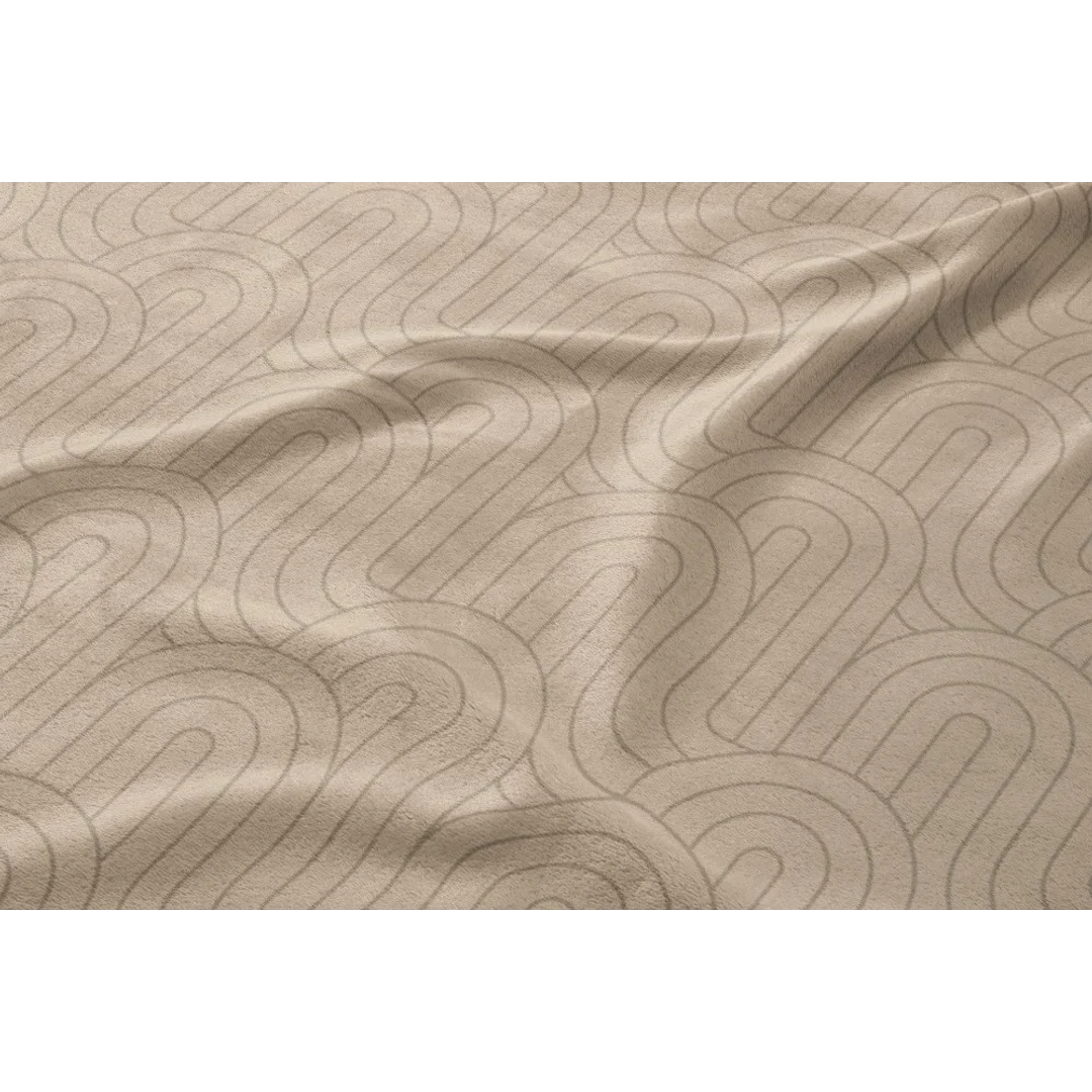 Koc narzuta z mikrofibry 130x170 beżowy geometria Retro Wave Lato 23 — zdjęcie 4
