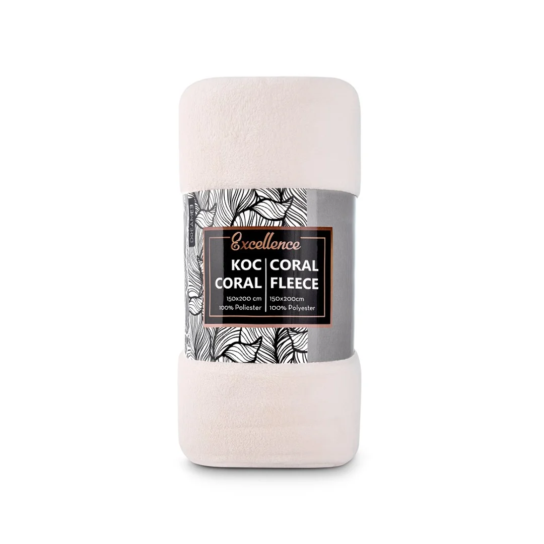 Koc narzuta z mikrofibry 150x200 Coral beżowy C24 — zdjęcie 2