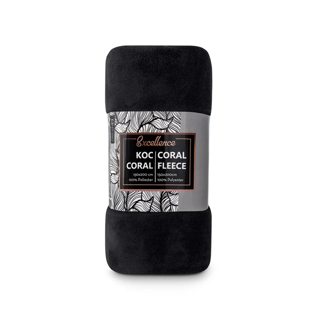 Koc narzuta z mikrofibry 150x200 Coral czarny C24 — zdjęcie 2