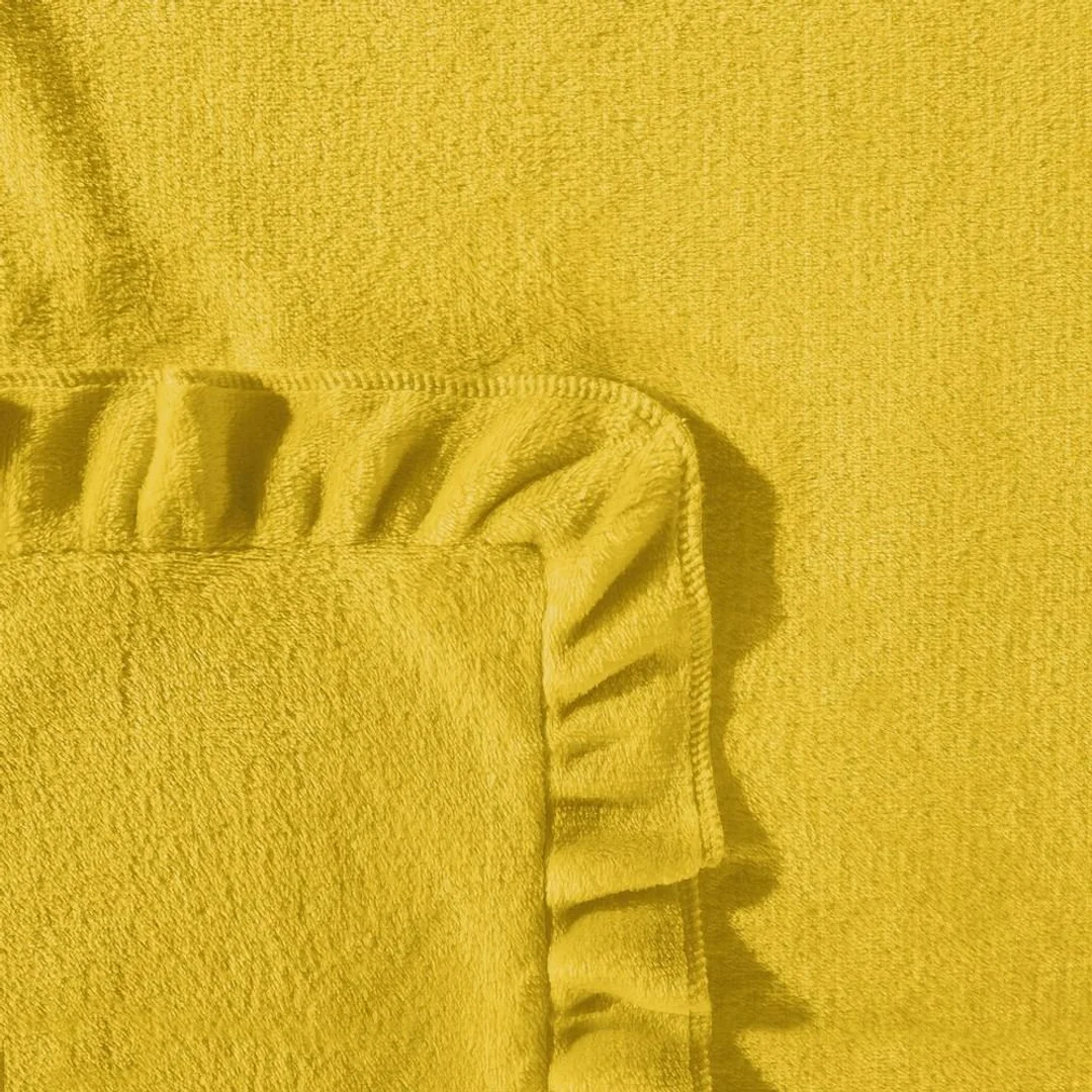 Koc narzuta z mikrofibry 150x200 Dolly musztardowy Eurofirany — zdjęcie 4