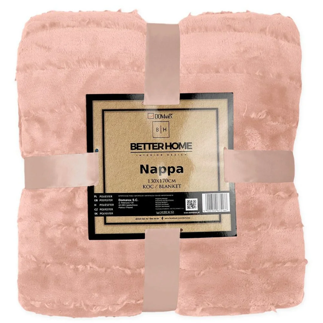 Koc narzuta z mikrofibry 150x200 Nappa różowy żakardowy Domarex — zdjęcie 2