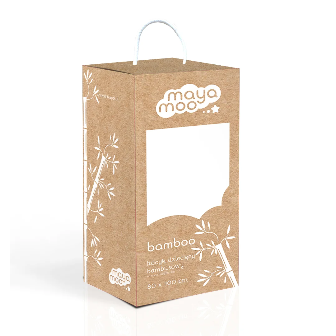 Kocyk bambusowy Mayamoo 80x100 04 beżowy w pudełku 570g/m2 — zdjęcie 3