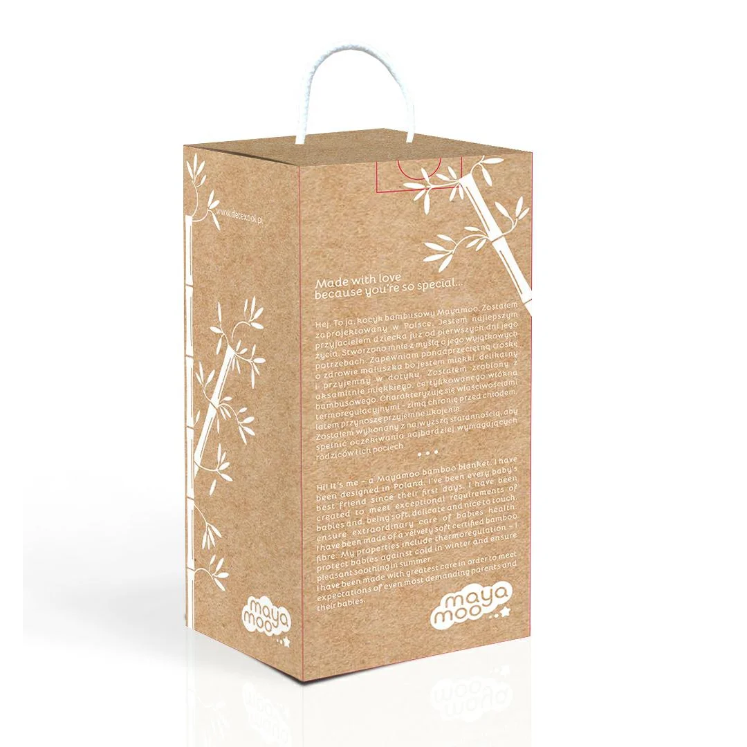 Kocyk bambusowy Mayamoo 80x100 04 beżowy w pudełku 570g/m2 — zdjęcie 4