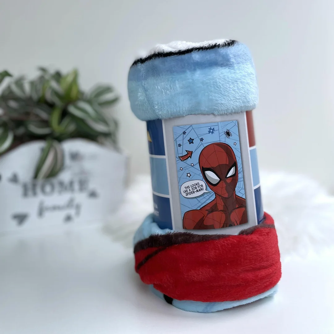 Kocyk z mikrofibry 100x150 Spider-man niebieski czerwony JF23 — zdjęcie 2