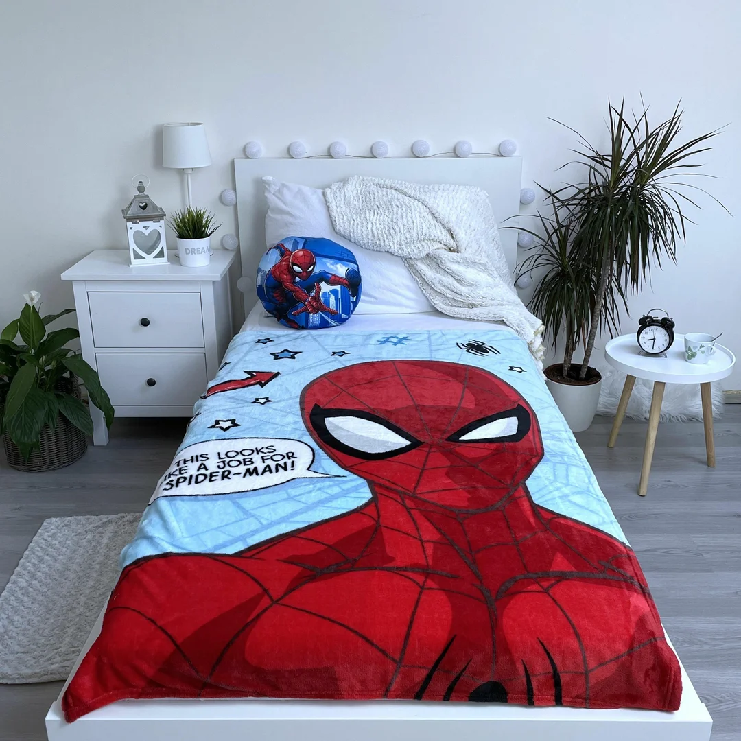 Kocyk z mikrofibry 100x150 Spider-man niebieski czerwony JF23 — zdjęcie 3