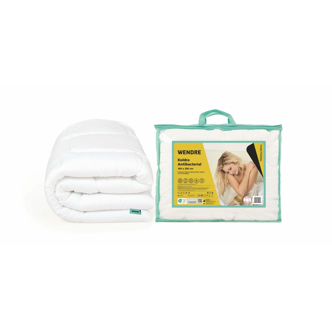 Kołdra Antibacterial 220x200 biała mikrofibra 1,30 kg Wendre — zdjęcie 2