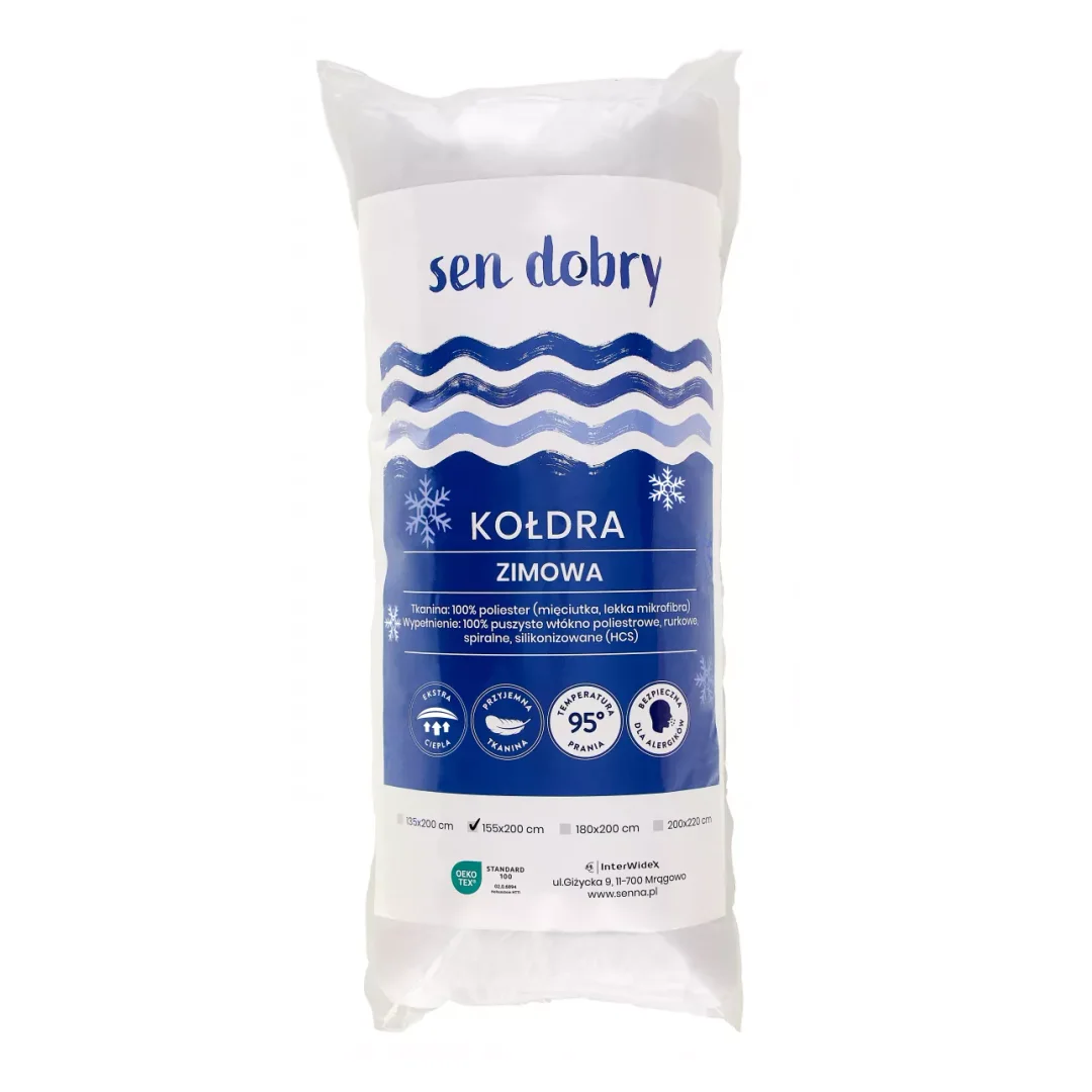 Kołdra antyalergiczna 155x200 Sen dobry zimowa biała 1250 g — zdjęcie 3