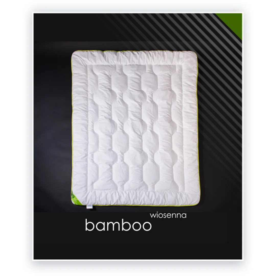 Kołdra antyalergiczna 180x200 Bamboo wiosenna 900g biała AMZ — zdjęcie 11