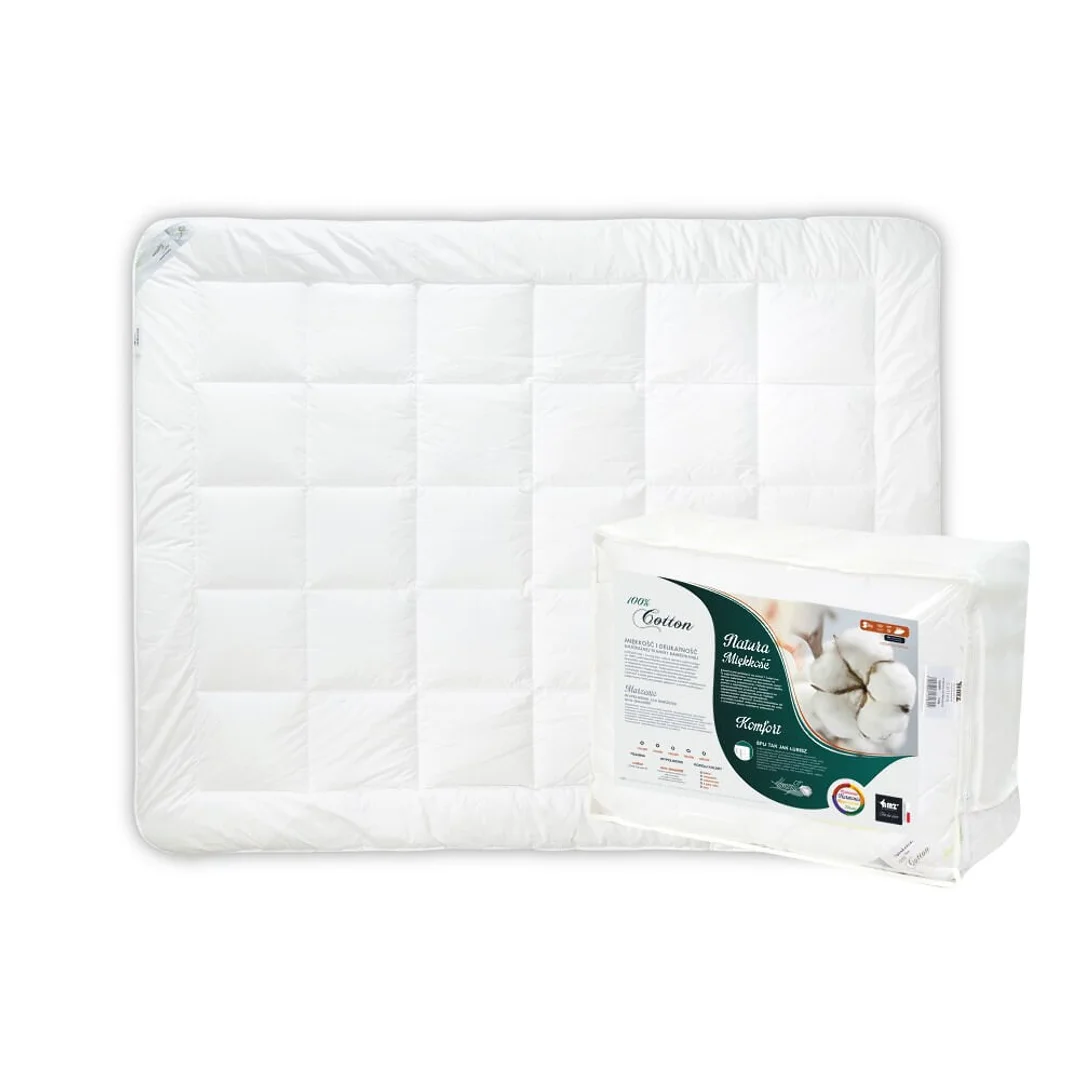 Kołdra antyalergiczna 200x220 Cotton całoroczna 1600g biała AMZ — zdjęcie 2