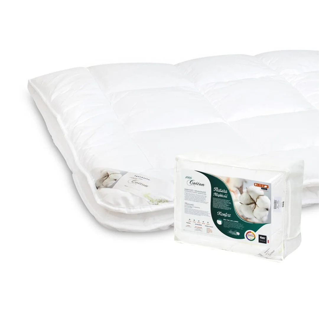 Kołdra antyalergiczna 200x220 Cotton całoroczna 1600g biała AMZ — zdjęcie 3