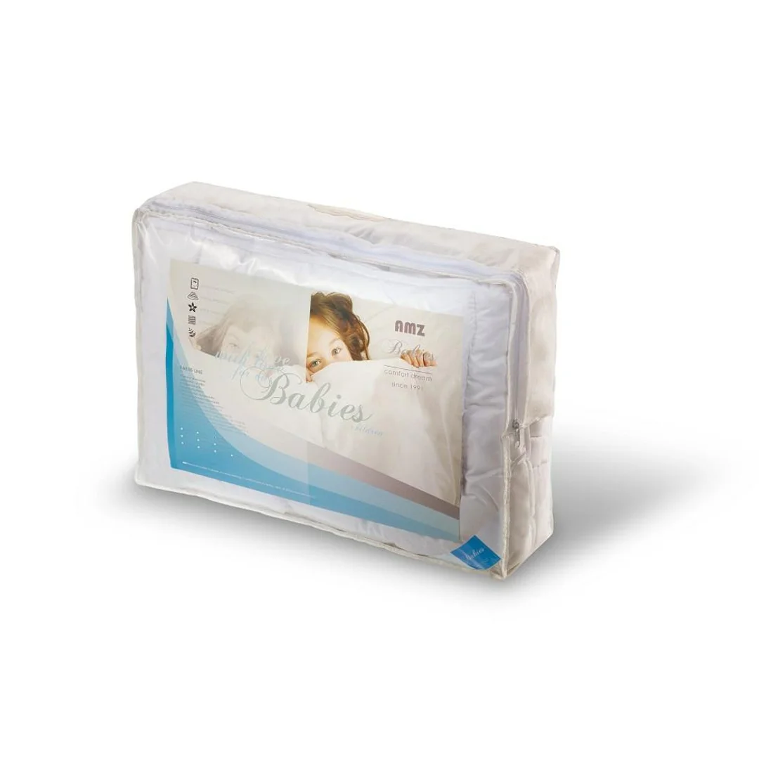 Kołdra antyalergiczna 90x120 + poduszka 40x60 Babies Mikrofibra 350g+50g komplet dziecięcy biały AMZ — zdjęcie 2