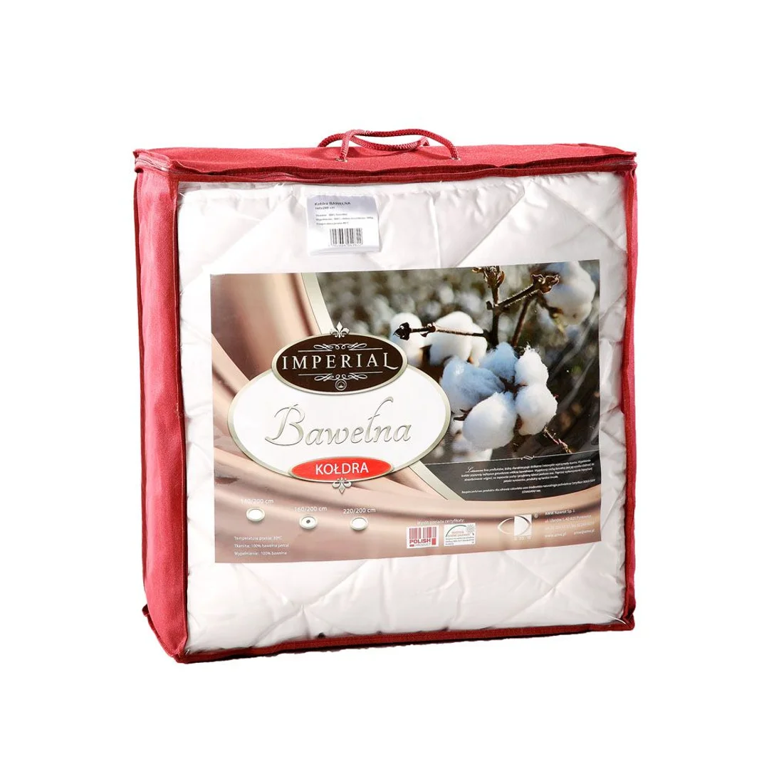 Kołdra bawełniana 140x200 Imperial 0,80 kg biała AMW — zdjęcie 2