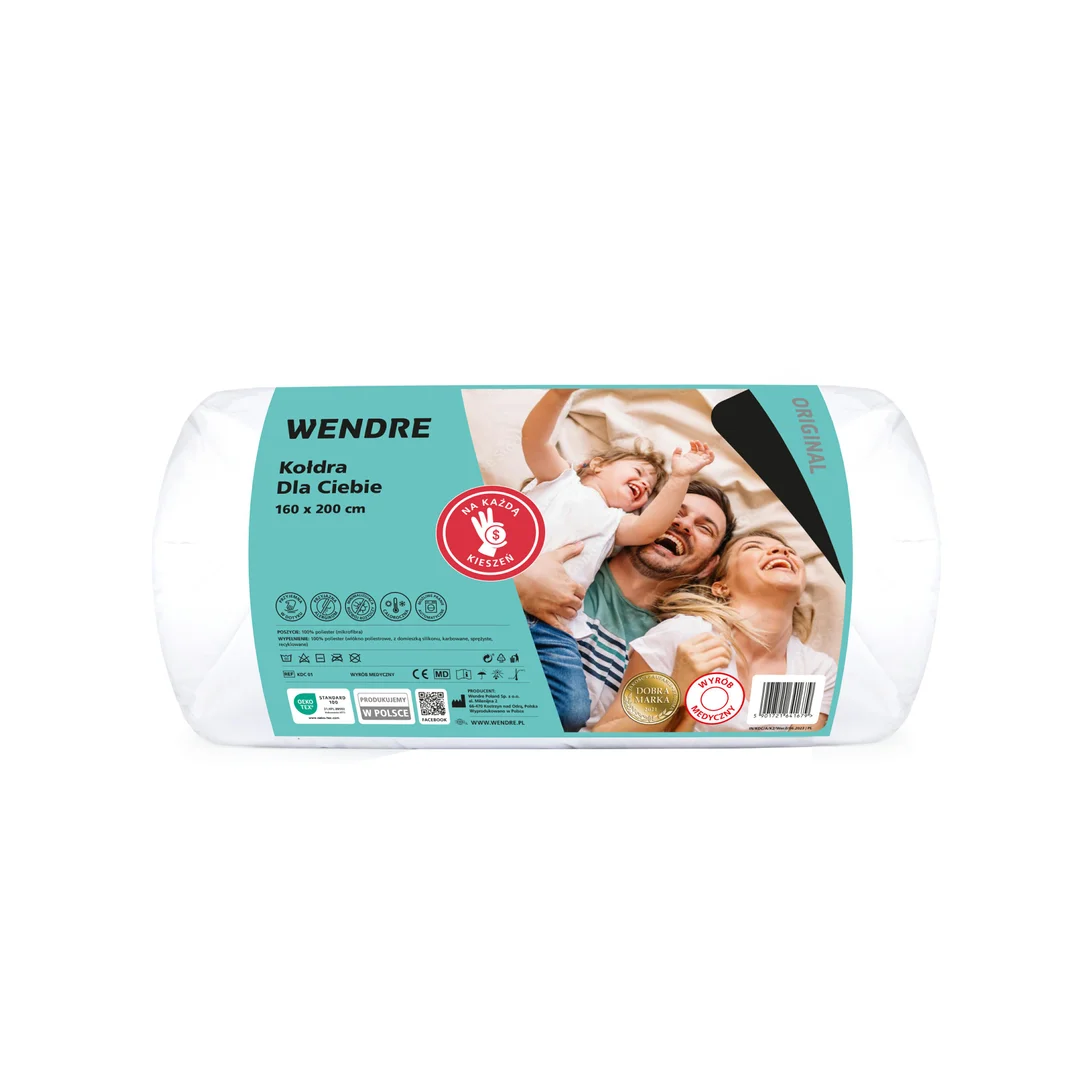 Kołdra Dla Ciebie 160x200 biała letnia mikrofibra 320 g Wendre — zdjęcie 2