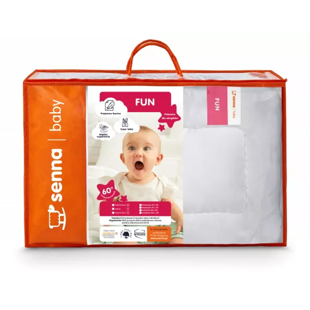 Kołdra dla dzieci 100x135 poduszka 40x60 Fun 100 % mikrofibra biała Inter Widex — zdjęcie 3