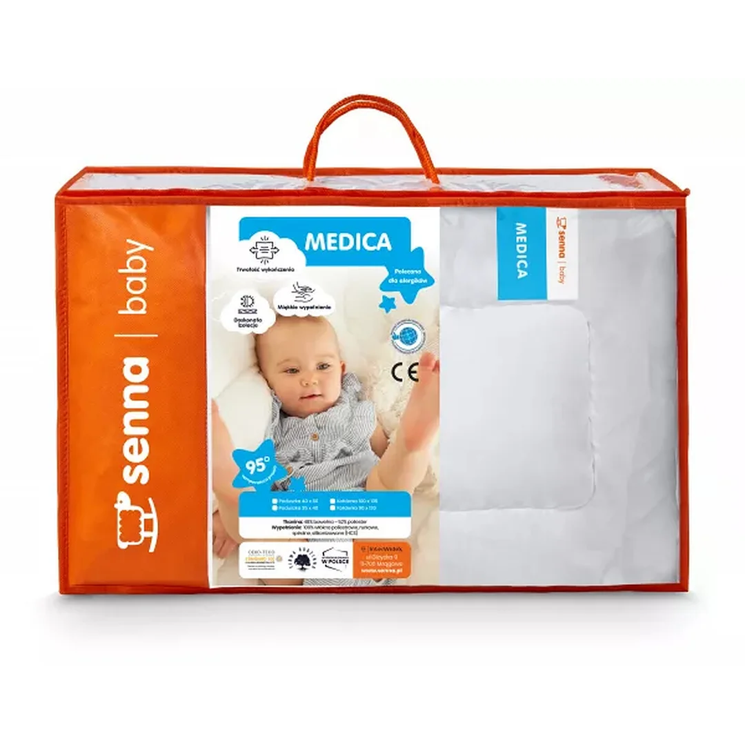 Kołdra dla dzieci 90x120 poduszka 40x60 Medica biała 330g+150g Inter Widex — zdjęcie 4