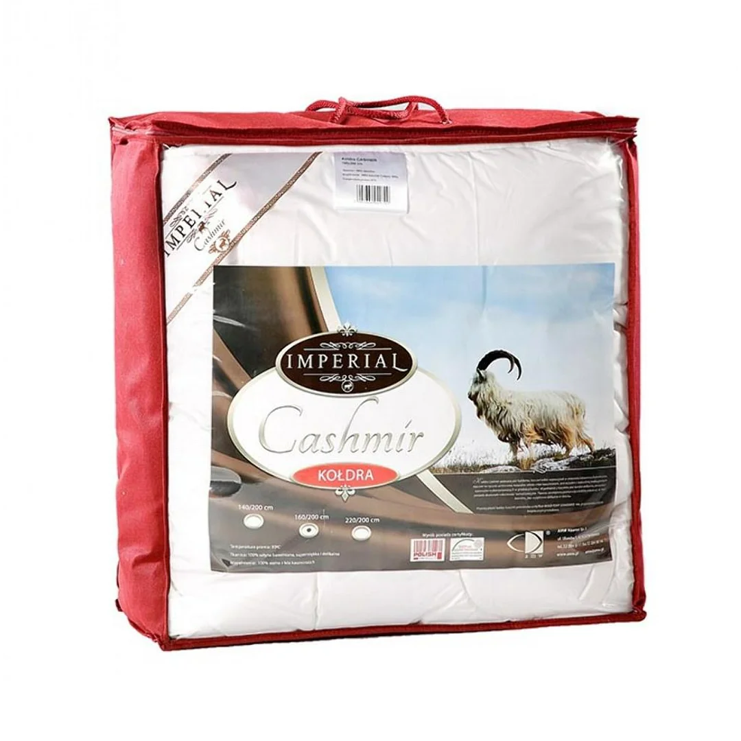 Kołdra wełniana 140x200 Imperial Cashmir biała AMW — zdjęcie 2