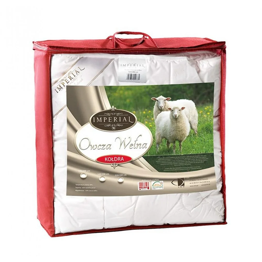 Kołdra wełniana 160x200 Imperial Owcza wełna Duo biała AMW — zdjęcie 2