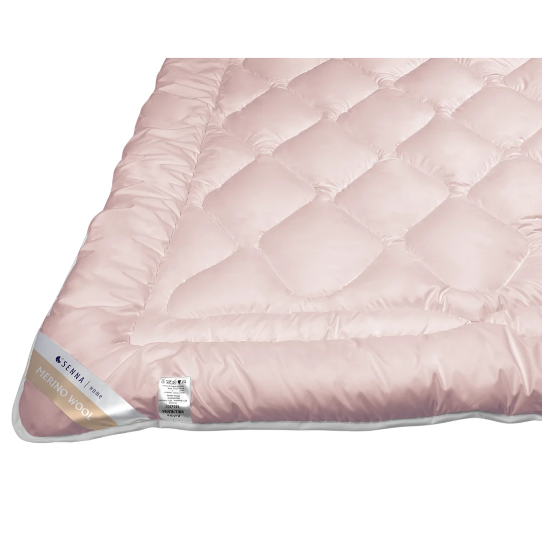 Kołdra wełniana 180x200 Merino Wool różowa 100% naturalna wełna owcza Inter Widex — zdjęcie 2