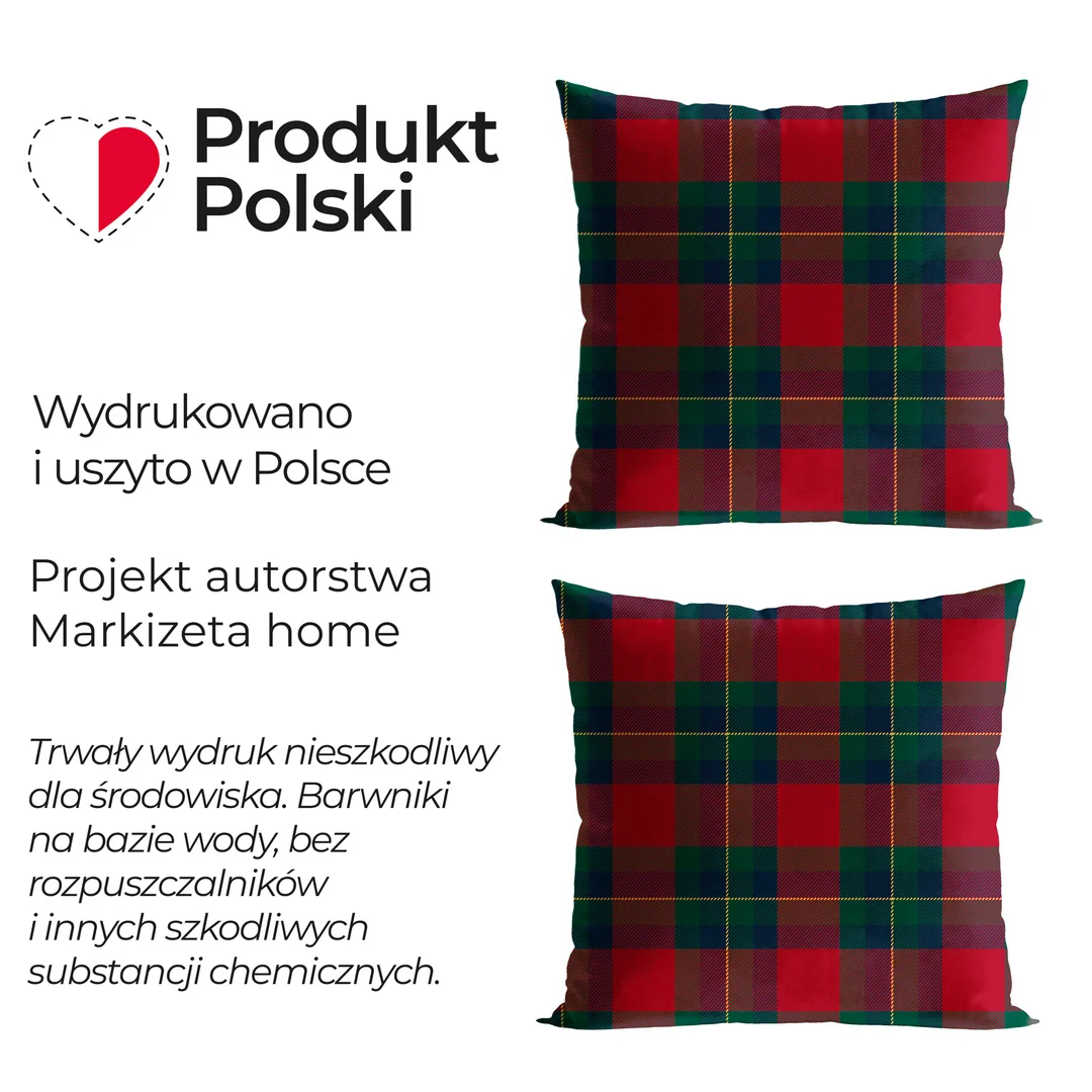 Poszewka dekoracyjna velvet 45x45 010 burgundowy Krata Scott — zdjęcie 3