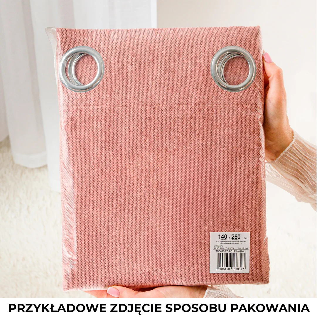 Zasłona gotowa na przelotkach 140x260 043 ciemny ciepły beż Milas — zdjęcie 8