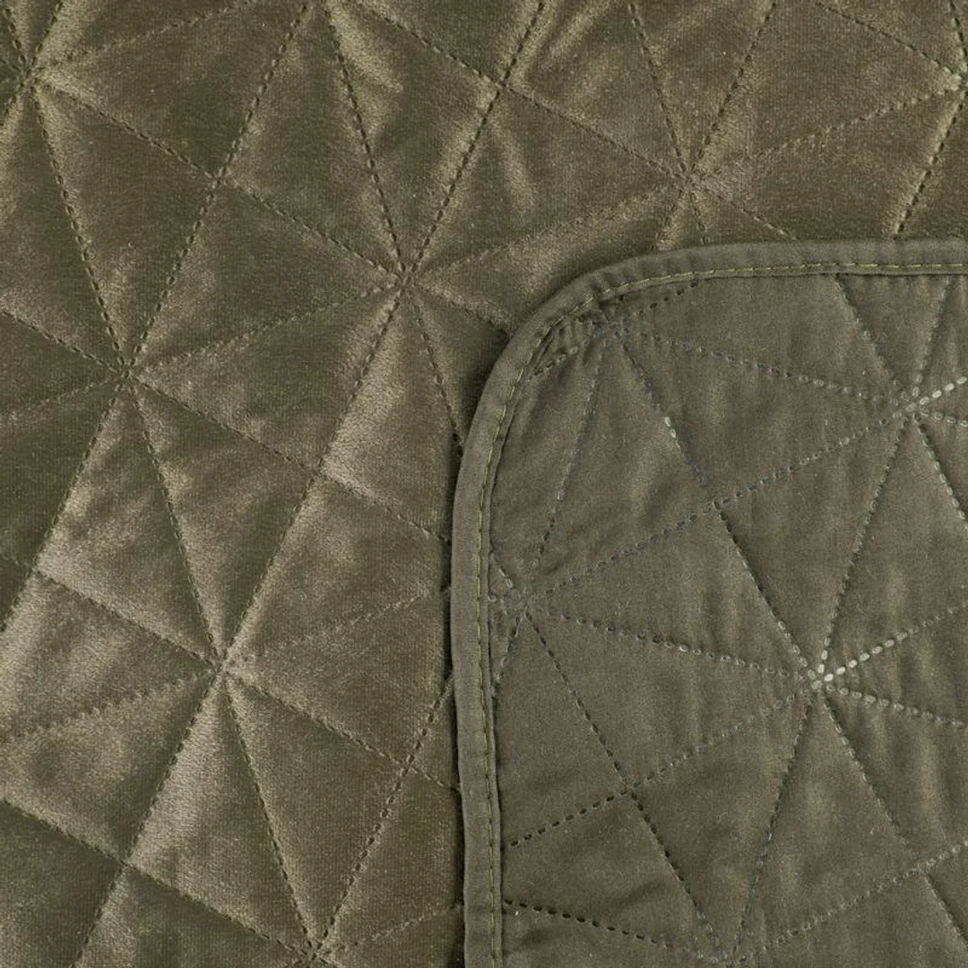 Narzuta dekoracyjna 170x210 Luiz 3 brązowa welurowa wzór geometryczny — zdjęcie 5