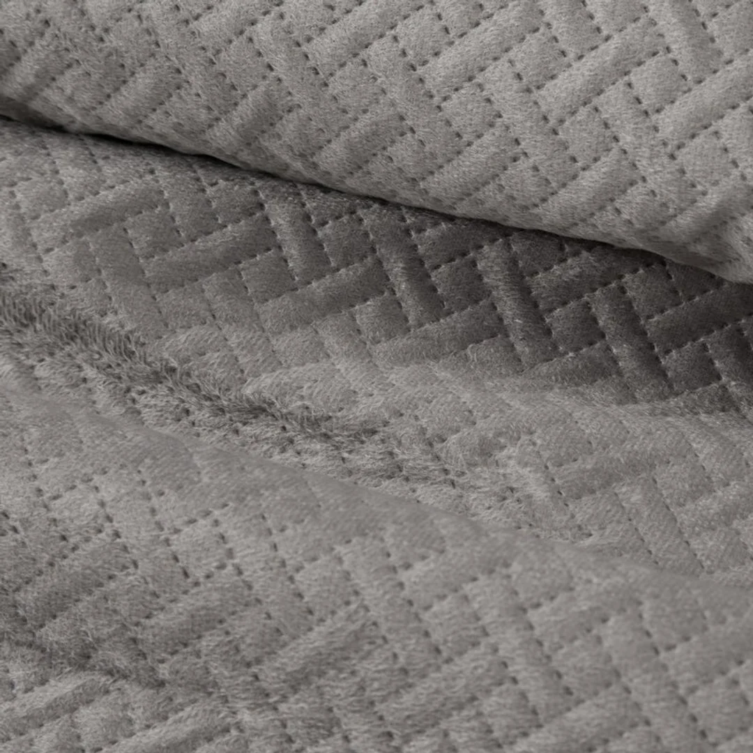 Narzuta dekoracyjna 170x210 Luiz 5 beżowa welurowa geometryczna — zdjęcie 4
