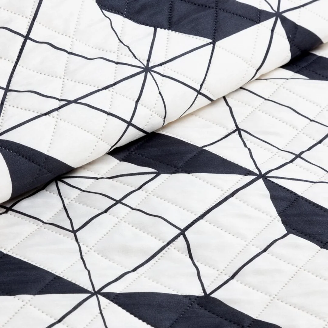 Narzuta dekoracyjna 220x240 Geo 1 kremowa czarna geometryczna D91 A — zdjęcie 7