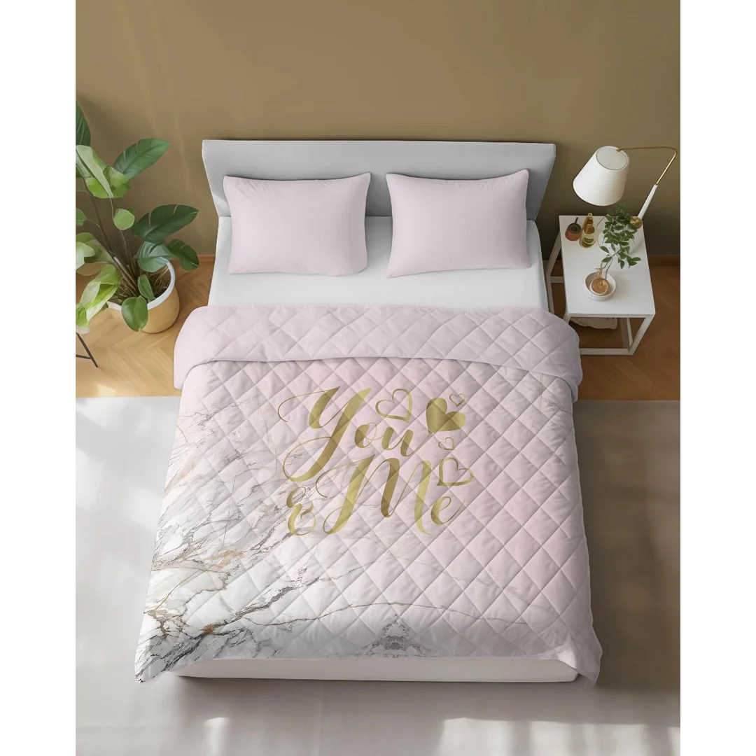 Narzuta dekoracyjna 220x240 You&Me różowa pudrowa złota K_68 112 Bedspread — zdjęcie 2