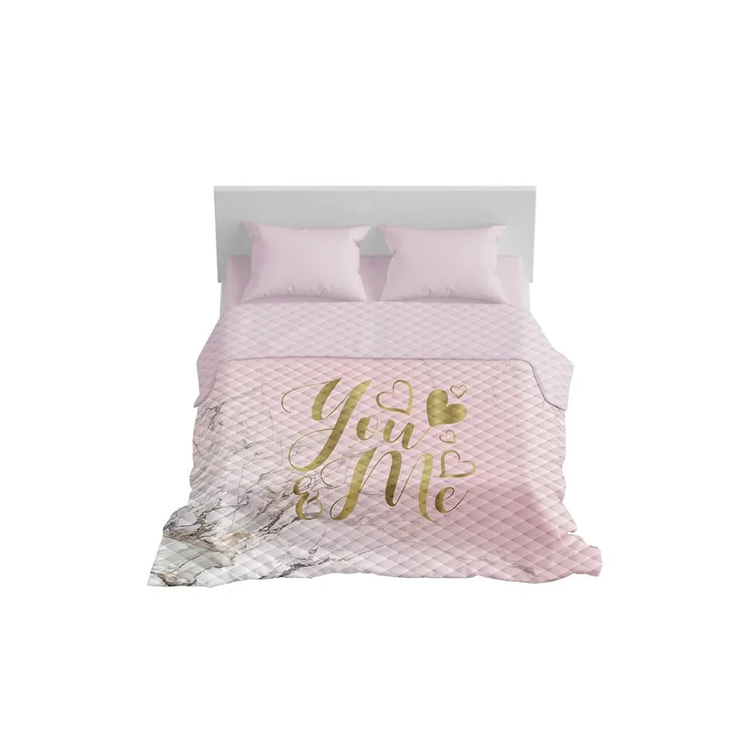 Narzuta dekoracyjna 220x240 You&Me różowa pudrowa złota K_68 112 Bedspread — zdjęcie 5