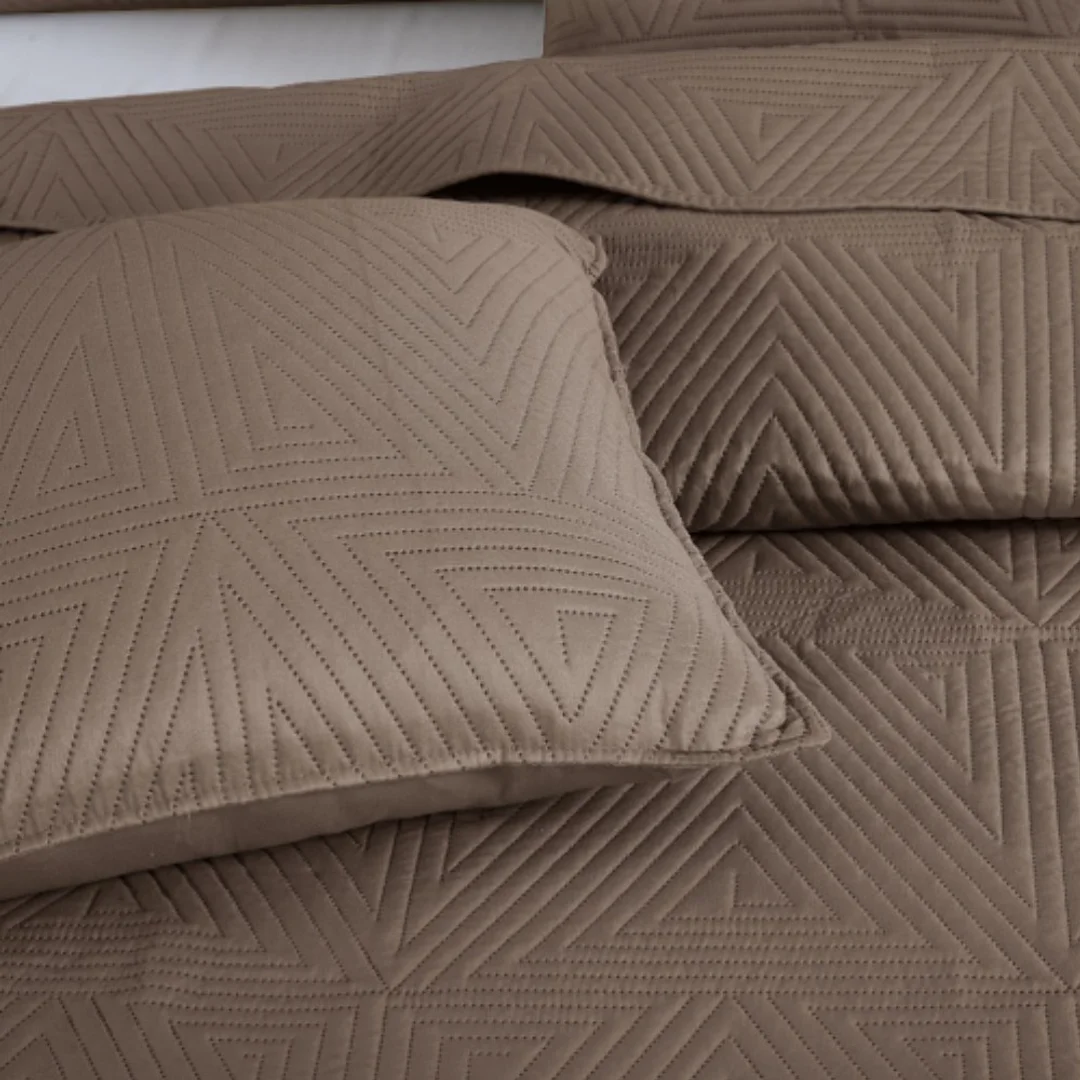 Narzuta dekoracyjna 75x150 Trio brązowa na fotel geometryczna I25 — zdjęcie 4