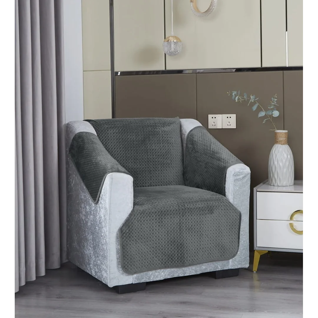 Narzuta na fotel 65x170 + 2 szt 56x45 Maya grafitowy pikowany l24 — zdjęcie 2