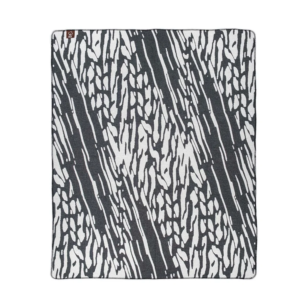 Narzuta pled 165x200 2141-2P Zebra czarny biały koc wykończony szydełkiem RAW — zdjęcie 2