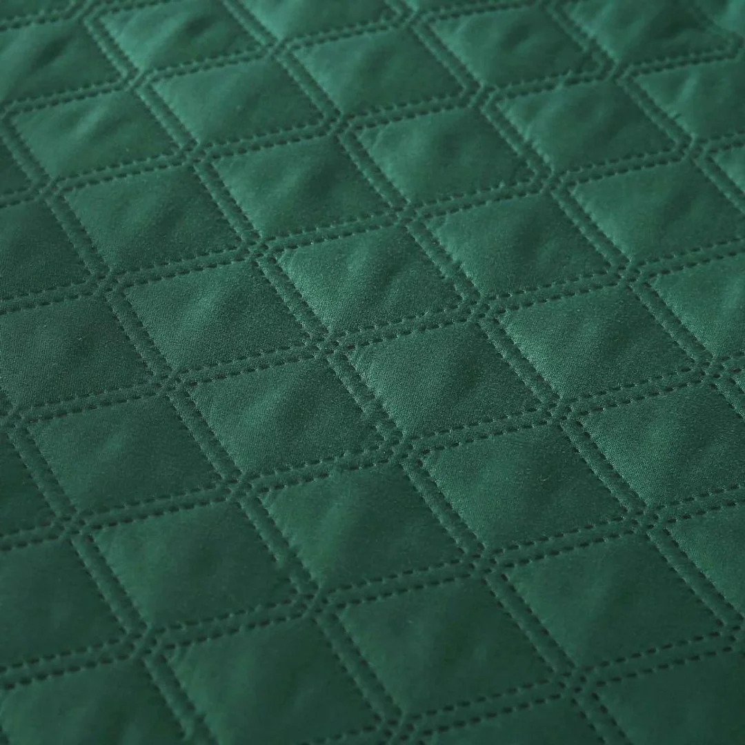 Narzuta z falbanką 160x220 Ruffy zielona butelkowa falbanka romby glamour dekoracyjna — zdjęcie 10