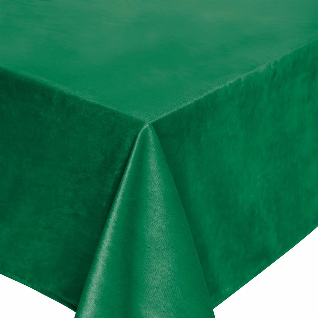 Obrus 110x160 Soft zielony butelkowy welurowy — zdjęcie 4