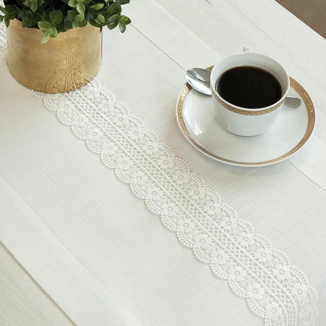 Obrus bieżnik 35x140 001 biały Sevilla — zdjęcie 3