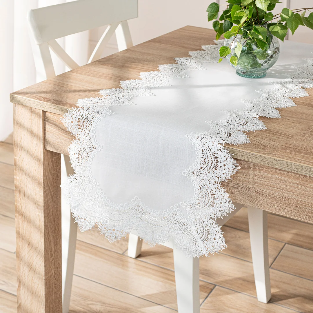 Obrus bieżnik 38x140 001 biały Serena — zdjęcie 2