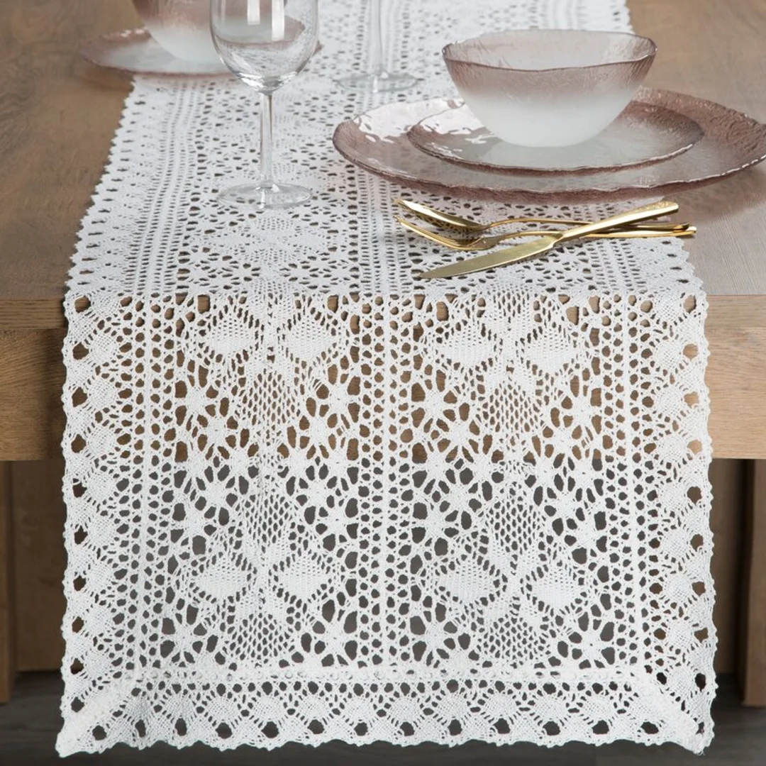 Obrus bieżnik 40x140 Mary biały ażurowy Eurofirany — zdjęcie 2