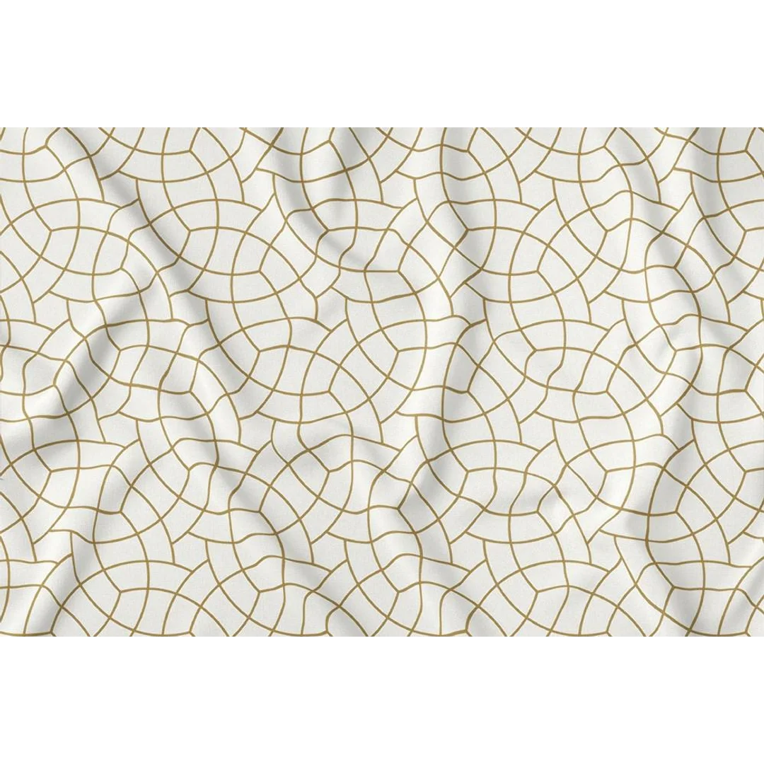Obrus dekoracyjny 85x85 ekri złoty geometryczny 4137 A Panama 98 — zdjęcie 2
