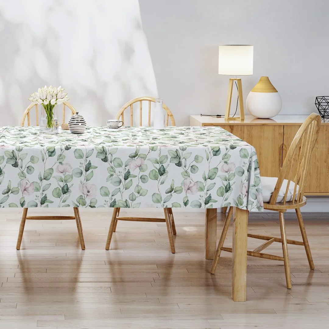 Obrus na stół 85x85 zielony liście 4272 A Panama 17 — zdjęcie 3