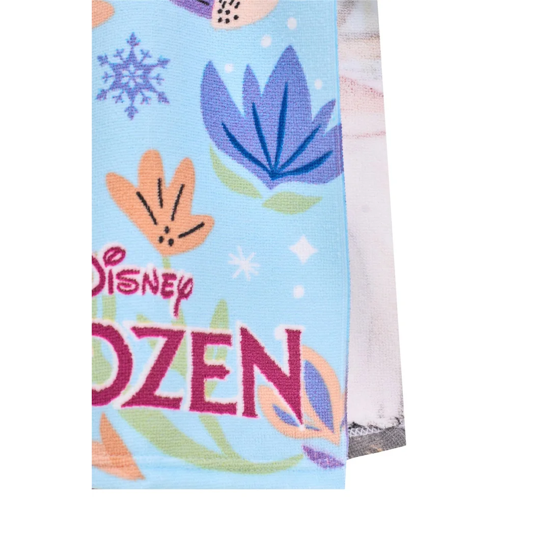 Poncho dla dzieci 50x100 FROZEN fioletowy ręcznik z kapturem mikrofibra Faro — zdjęcie 4