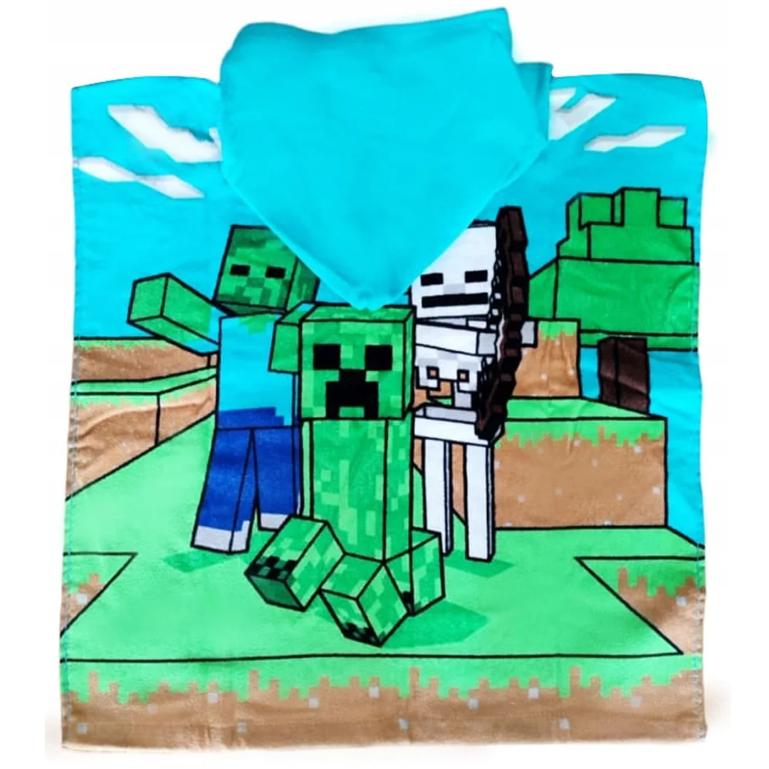 Poncho dla dzieci 50x110 Minecraft ręcznik z kapturem dziecięcy — zdjęcie 4