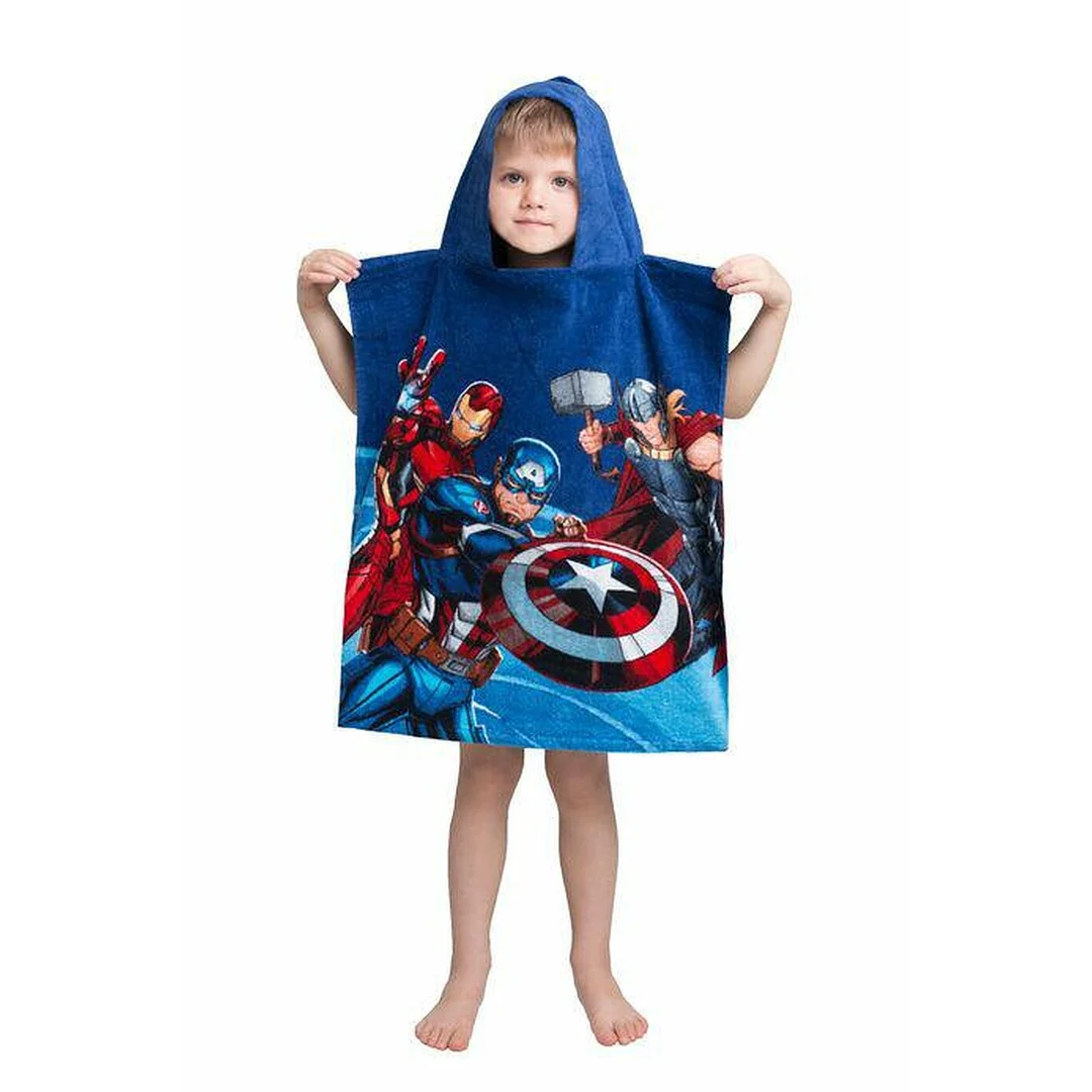 Poncho dla dzieci 50x115 Avengers 2626 granatowe ręcznik z kapturem — zdjęcie 2