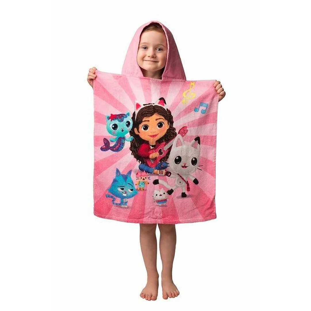 Poncho dla dzieci 50x115 Koci domek Gabi różowe Gabby`s Dollhouse ręcznik z kapturem dziecięcy — zdjęcie 3