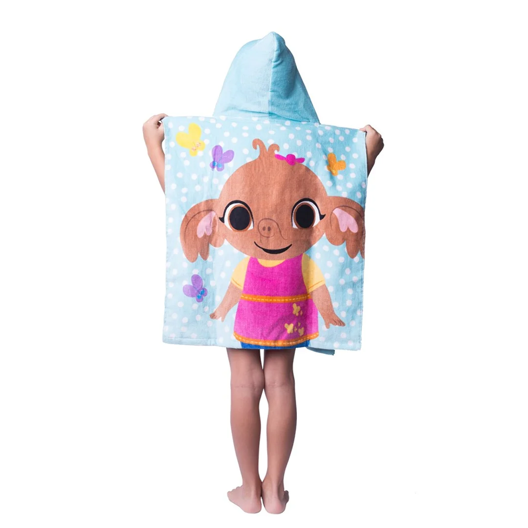 Poncho dla dzieci 50x115 Królik Bing 6533 ręcznik z kapturem niebieski króliczek dziecięce — zdjęcie 2