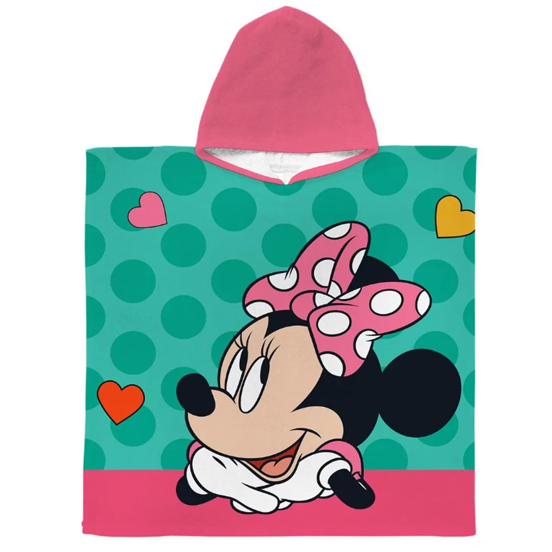 Poncho dla dzieci 55x110 Myszka Mini miętowy ręcznik z kapturem dziecięcy S24 — zdjęcie 2