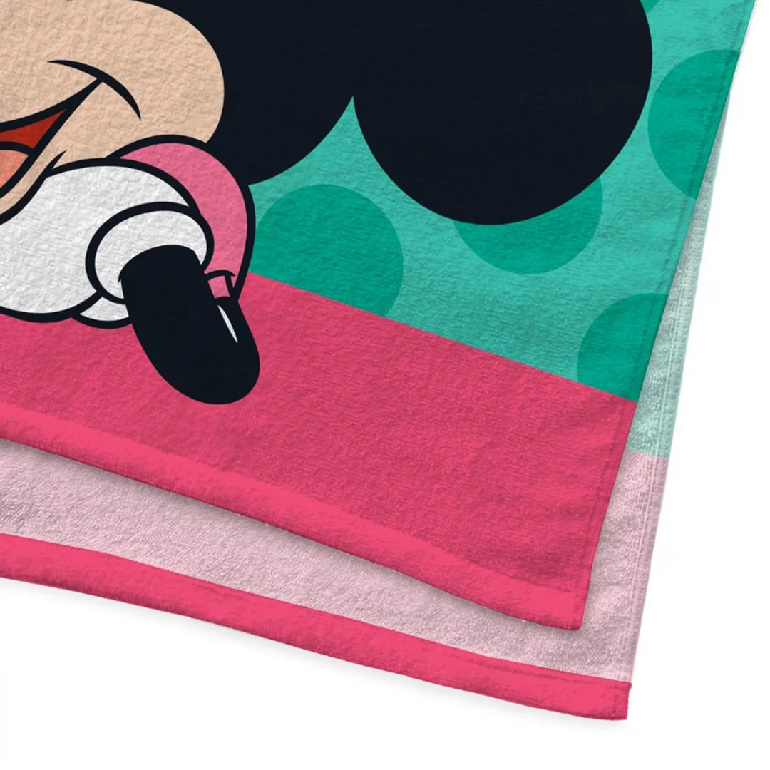 Poncho dla dzieci 55x110 Myszka Mini miętowy ręcznik z kapturem dziecięcy S24 — zdjęcie 4
