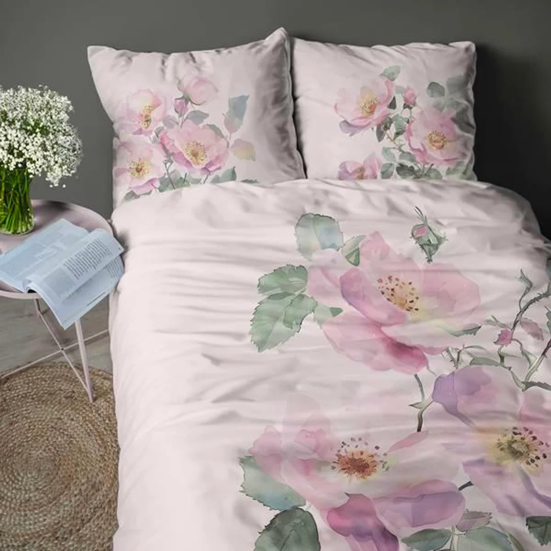 Pościel 3D z mikrofibry z pastelowymi dzikimi różami – 220x200 cm – Visuale 3D – wzór 5426 A — zdjęcie 4